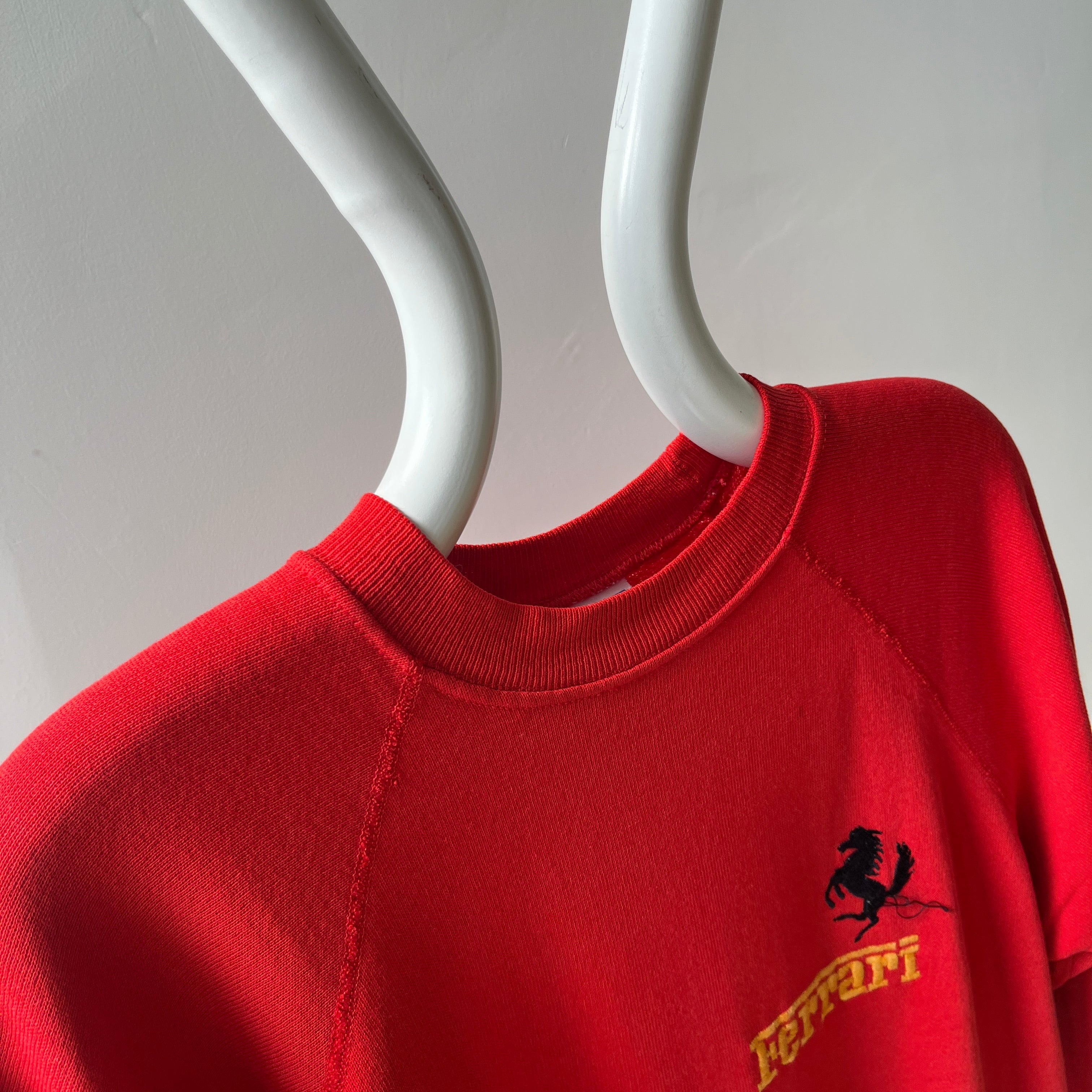 1980s Ferrari Sweatshirt with a Few Loose Threads (That are still there)