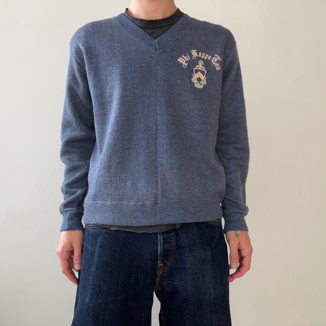 1960s Phi Kappa Tau Sorority V Neck Sweater
