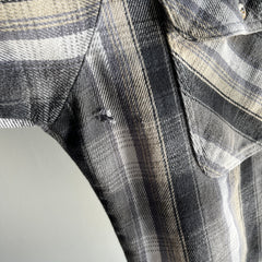 1980s Private Property Black and Gray Cotton Flannel