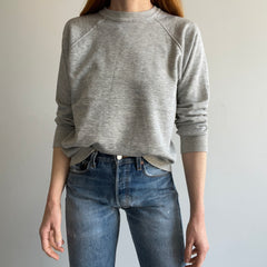 1980s Aged Blank Gray Raglan Sweatshirt by Chalk Line