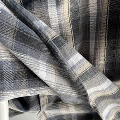 1980s Private Property Black and Gray Cotton Flannel