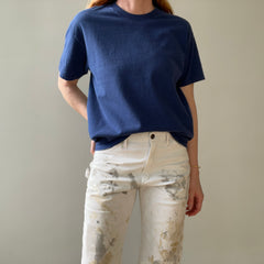 1990s Blank Navy Lee T Shirt