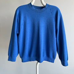1980s FOTL Heavily Thinned Out and Pilled Faded Blue Sweatshirt