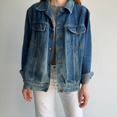 1980s John Paul Goebel Nicely Worn Denim Jean Jacket (Missing Bottom Button)