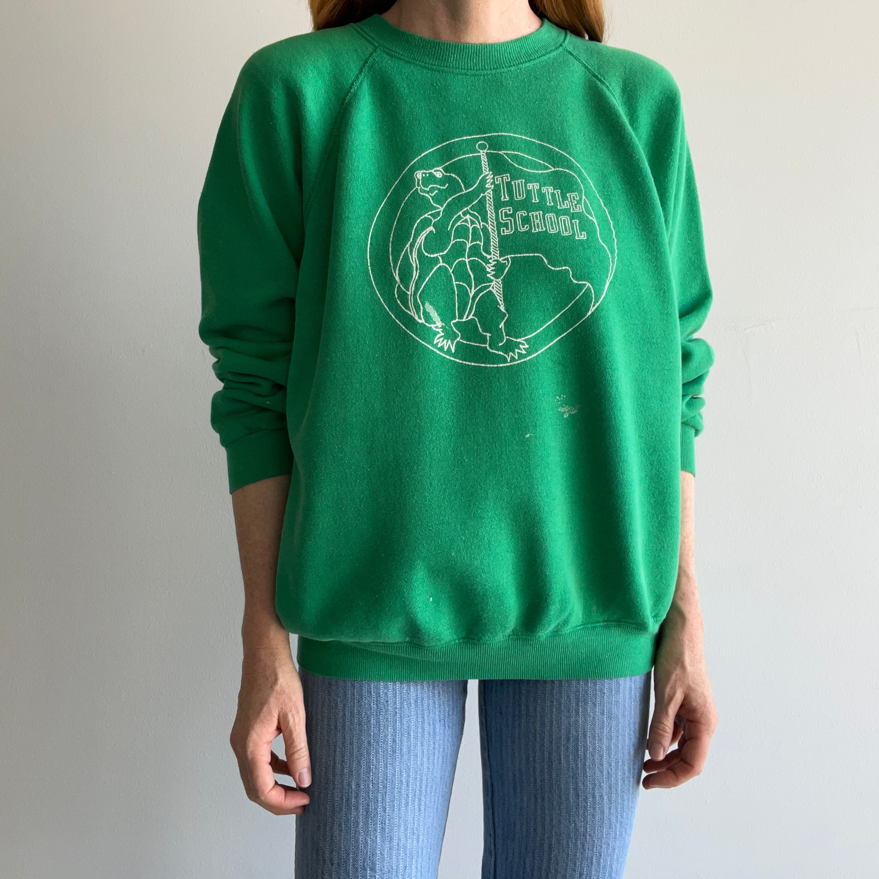 1980s Turtle School Paint Stained Sweatshirt