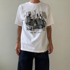 1980s/90s Happy New Year Party Cats T Shirt - Crazy Shirts Brand Alert!