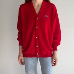 1970/80s Red Izod Lacoste Cardigan - Be Still My Heart