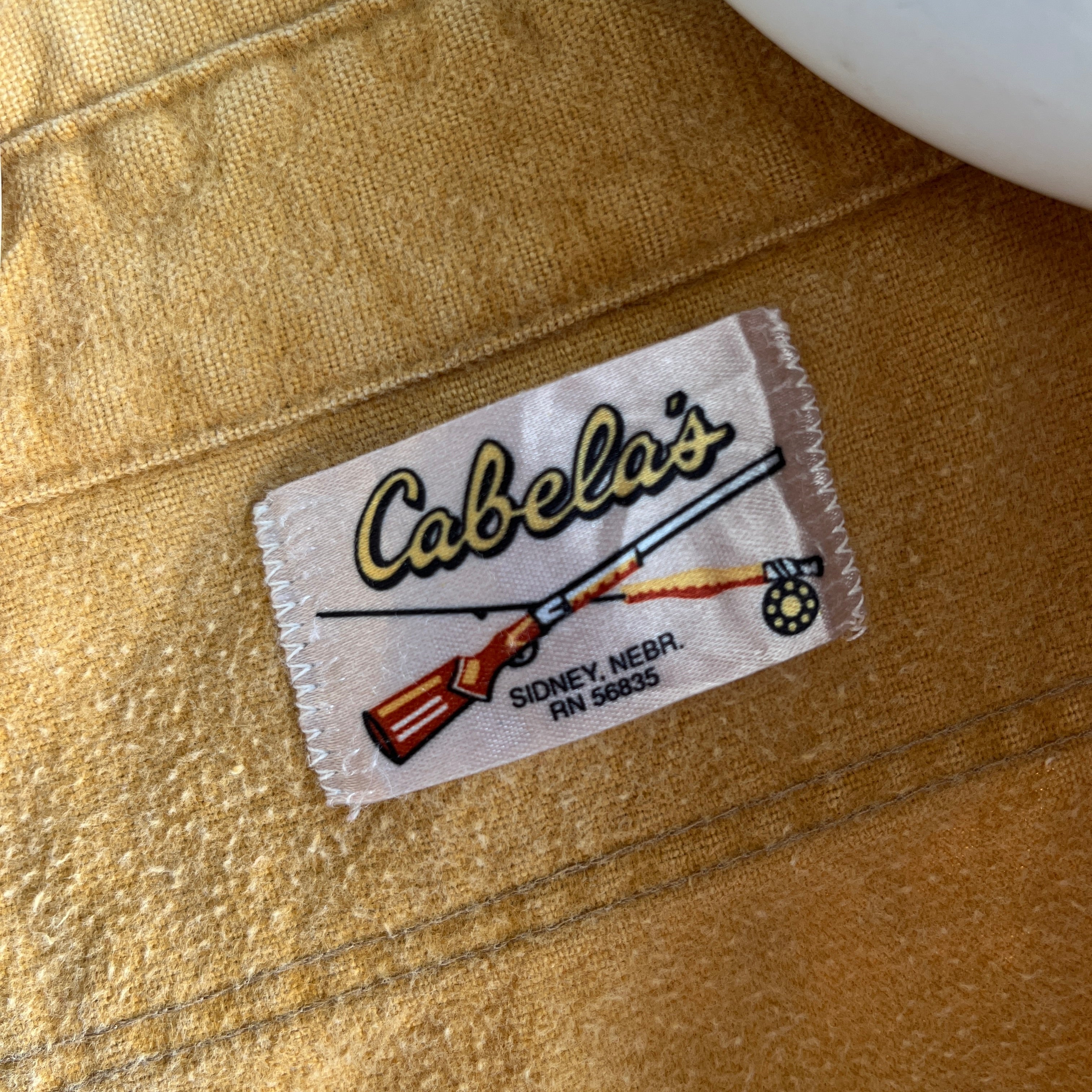 1980s Cabela's Camel Cotton Flannel from Sidney Nebraska - Swoon