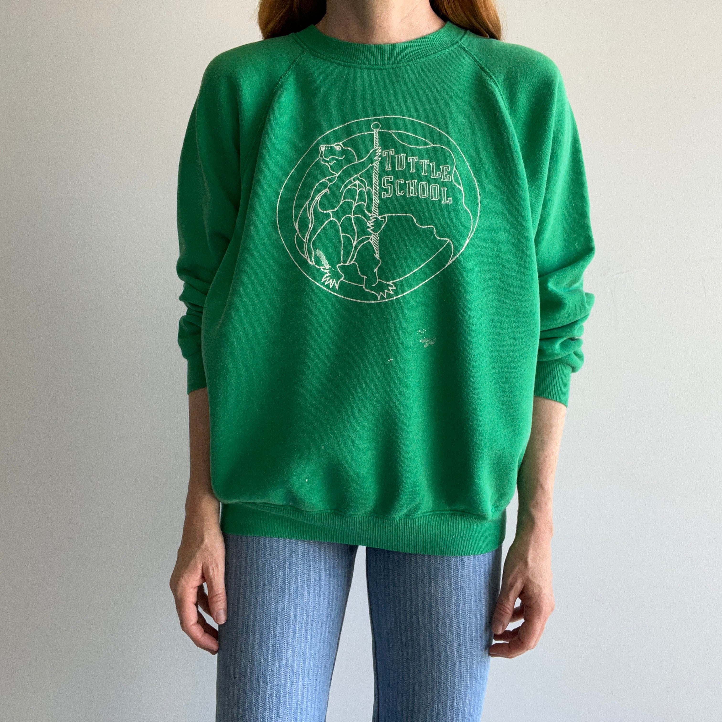 1980s Turtle School Paint Stained Sweatshirt