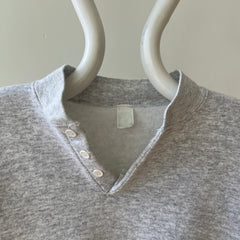 1980s/90s Light Grey Henley Style Sweatshirt