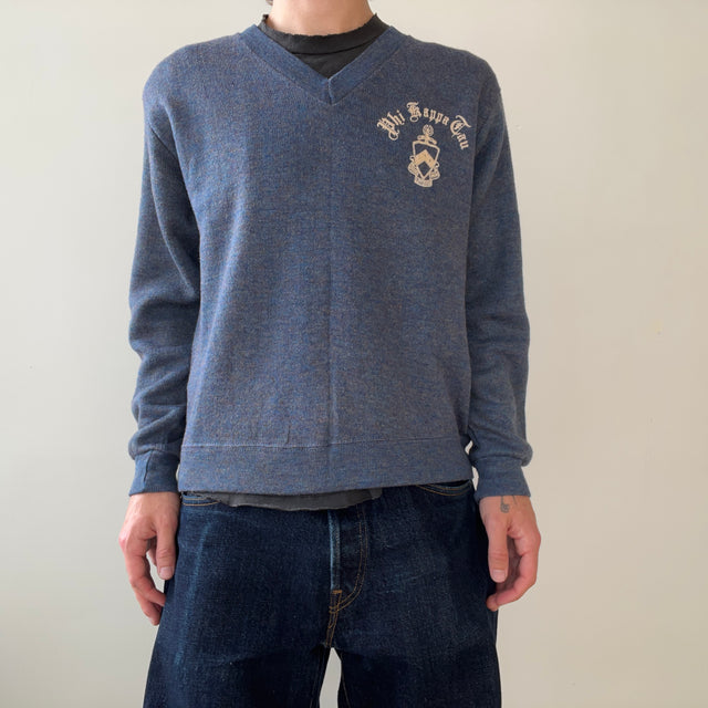 1960s Phi Kappa Tau Sorority V Neck Sweater