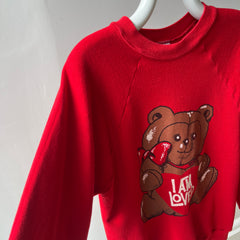 1980s I AM LOVED Teddy Bear Sweatshirt