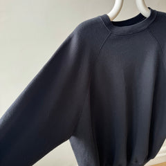 1980/90s Blank Black Raglan Sweatshirt - Good One!