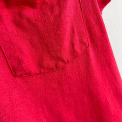 1980s Perfectly Worn Thin and Stained FOTL Faded Red Muscle Tank