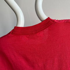 1980s Perfectly Worn Thin and Stained FOTL Faded Red Muscle Tank