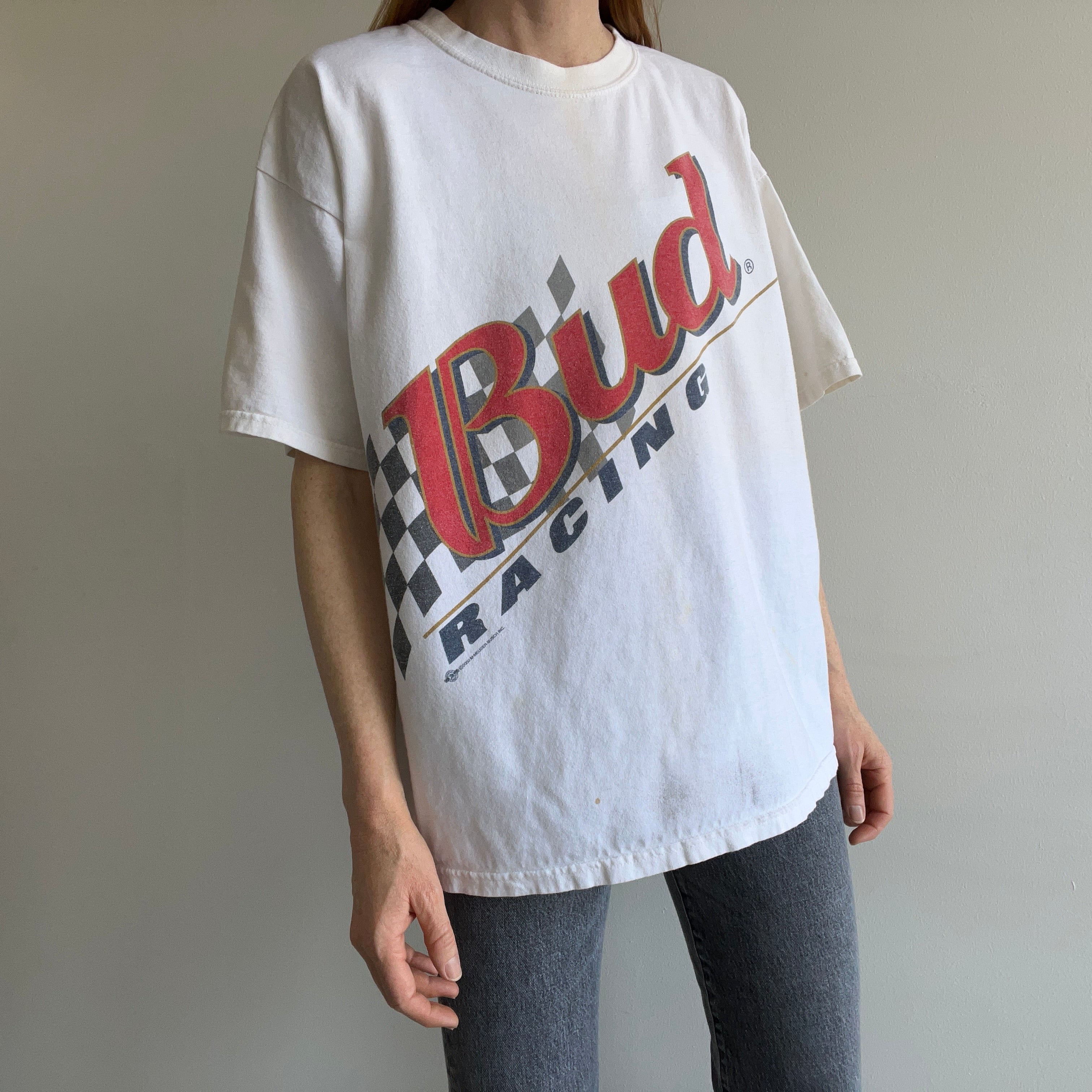 2000 Bud Racing Stained Cotton T-Shirt