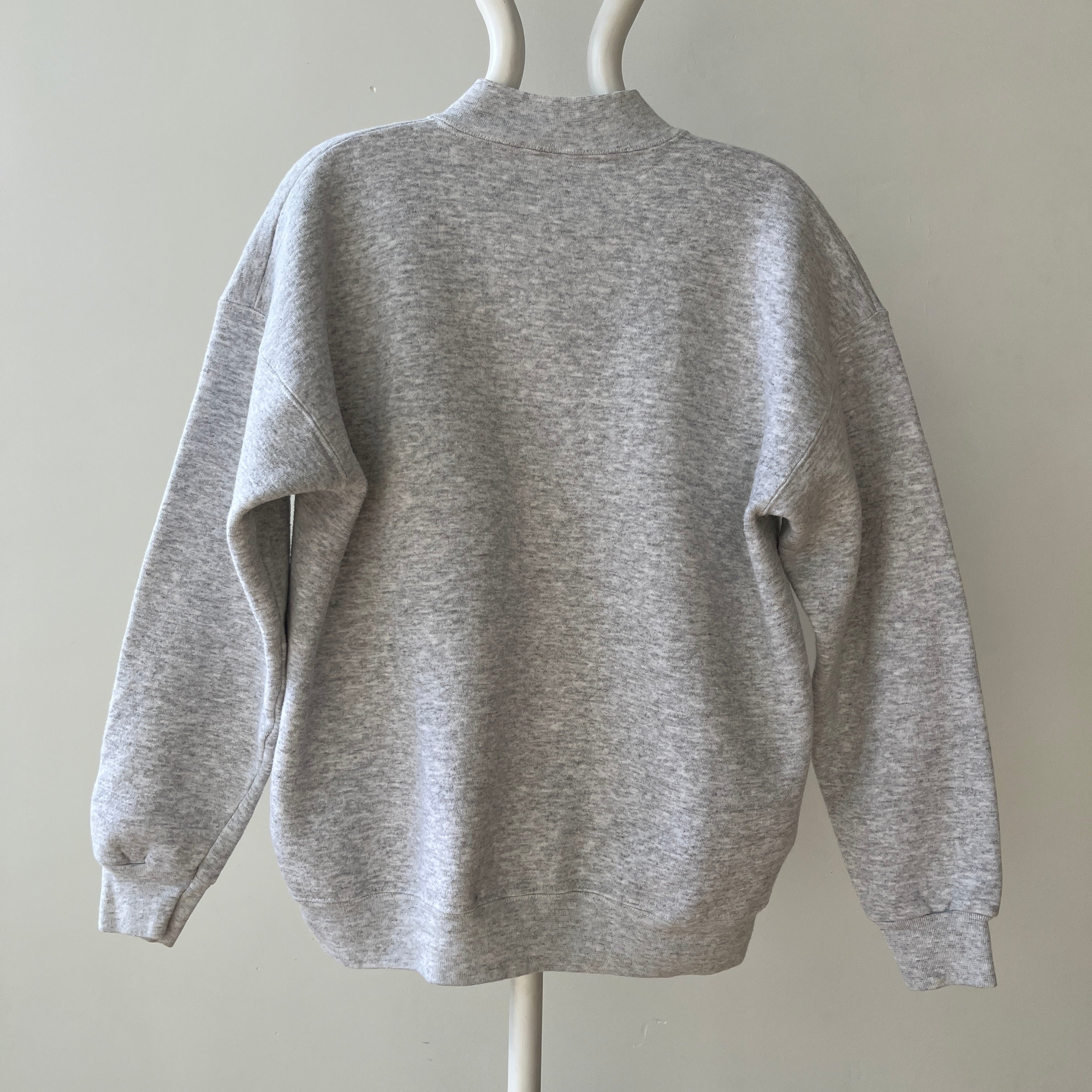 1980s/90s Light Grey Henley Style Sweatshirt