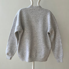 1980s/90s Light Grey Henley Style Sweatshirt
