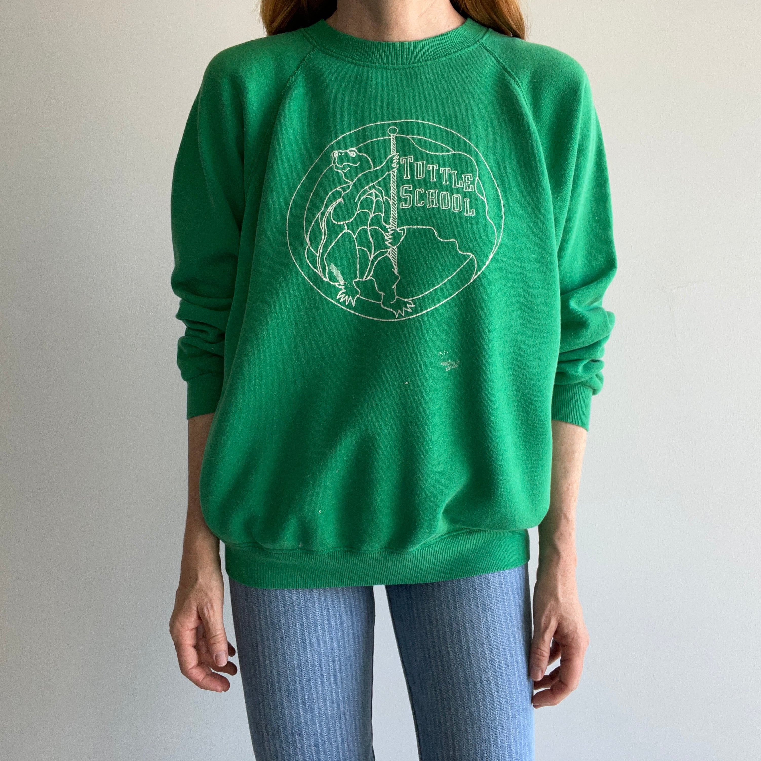 1980s Turtle School Paint Stained Sweatshirt