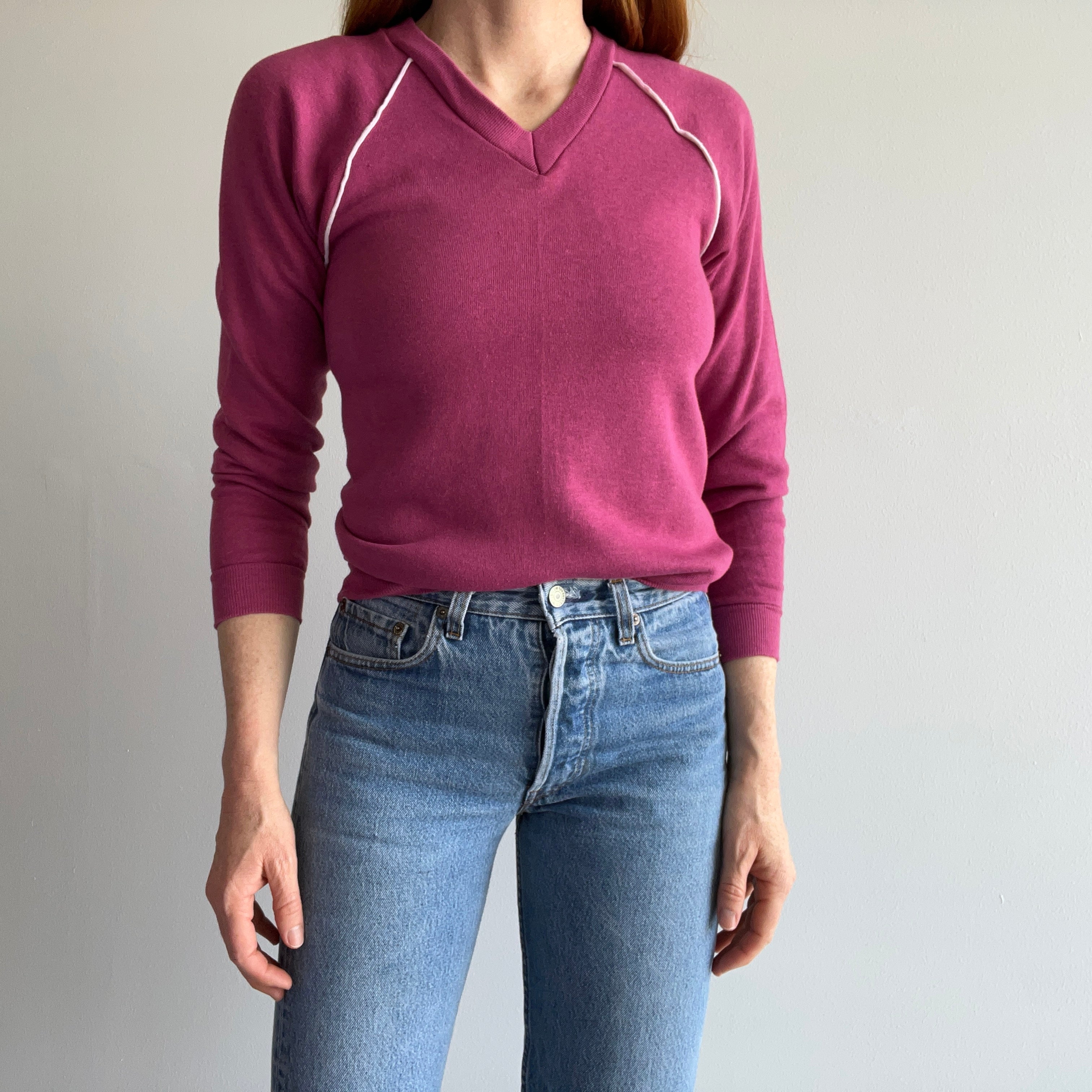 1980s Never Worn (New Old Stock) V-Neck Sweatshirt