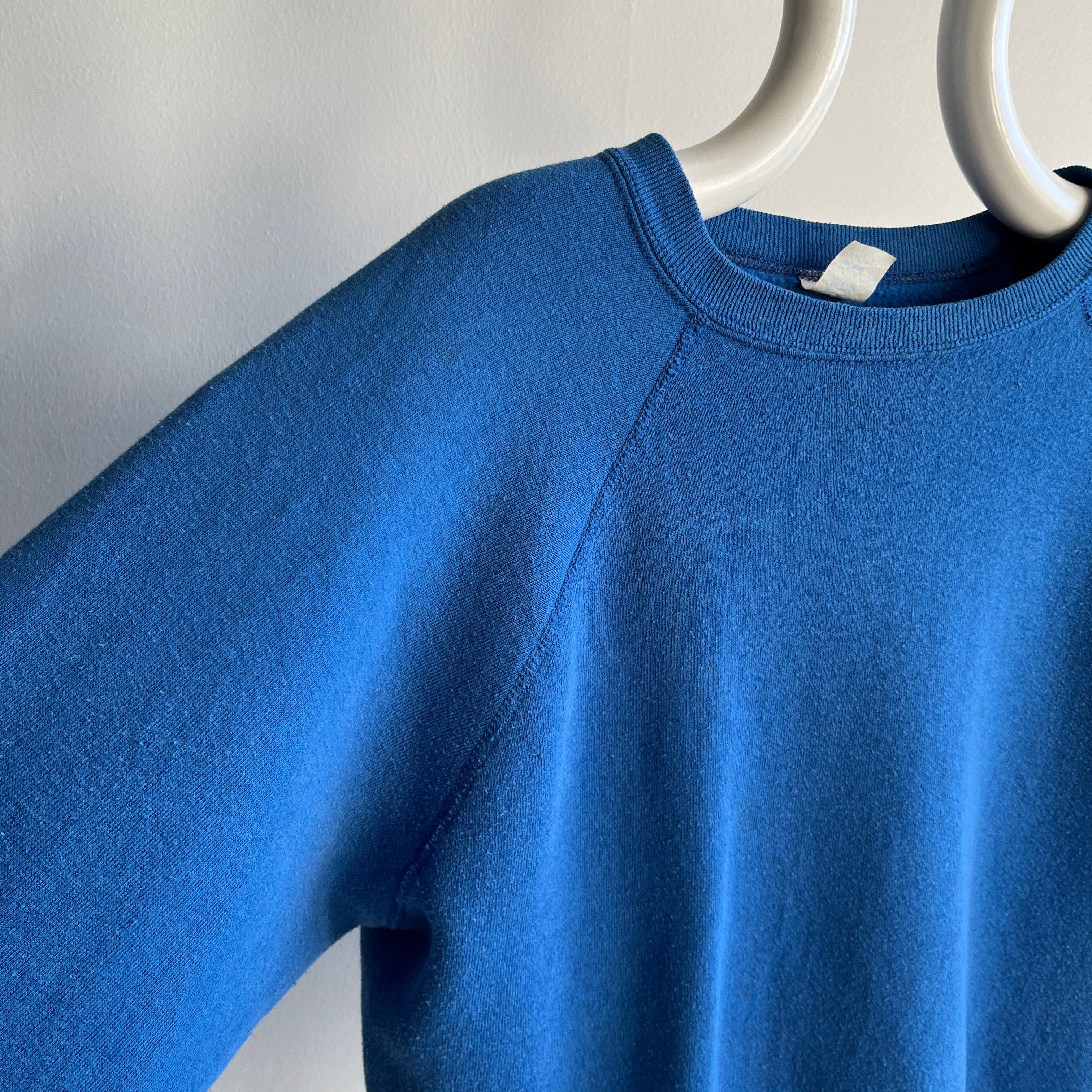 1980s Light Saber Blue Raglan by Tultex