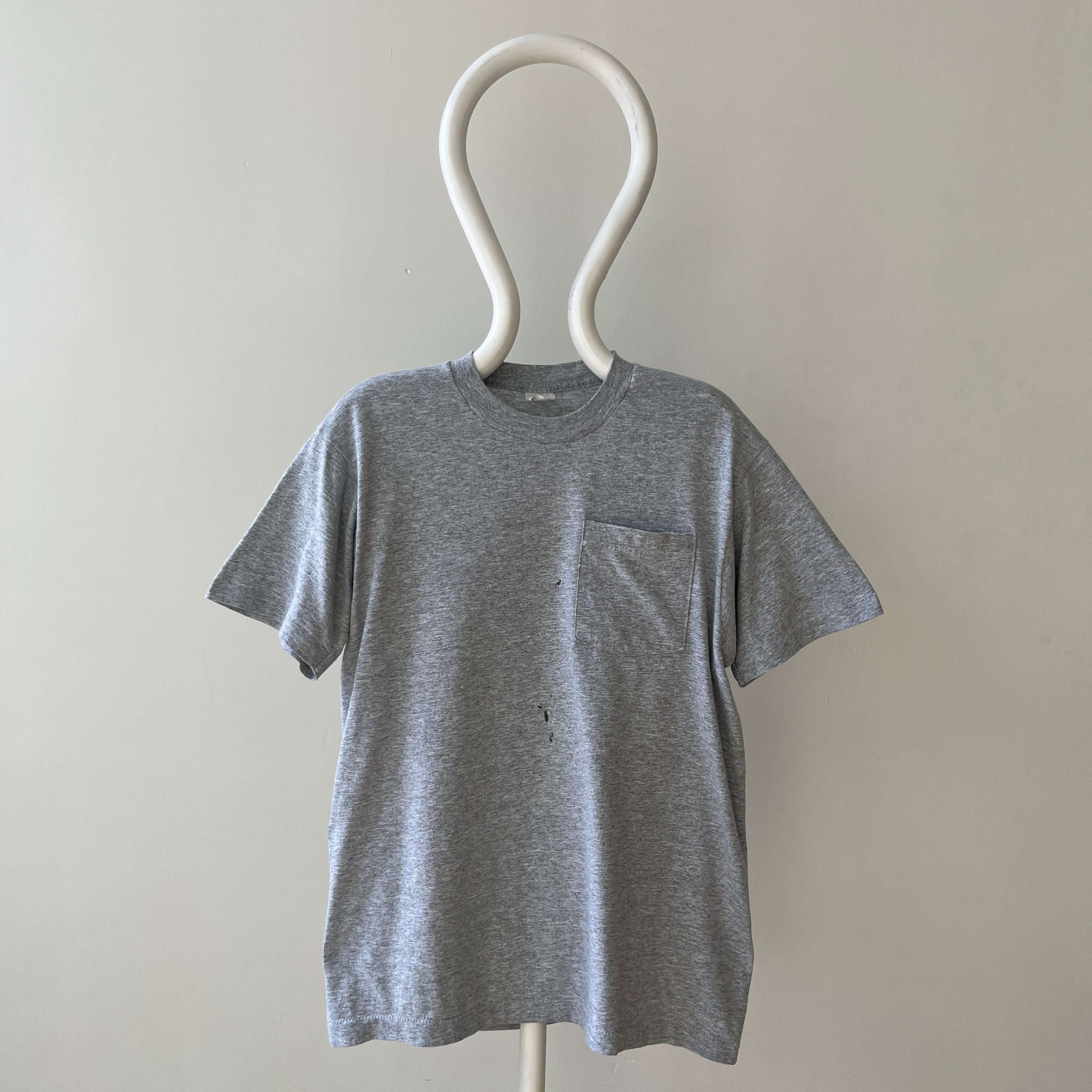 1980s/90s Blank Grey Pocket T Shirt
