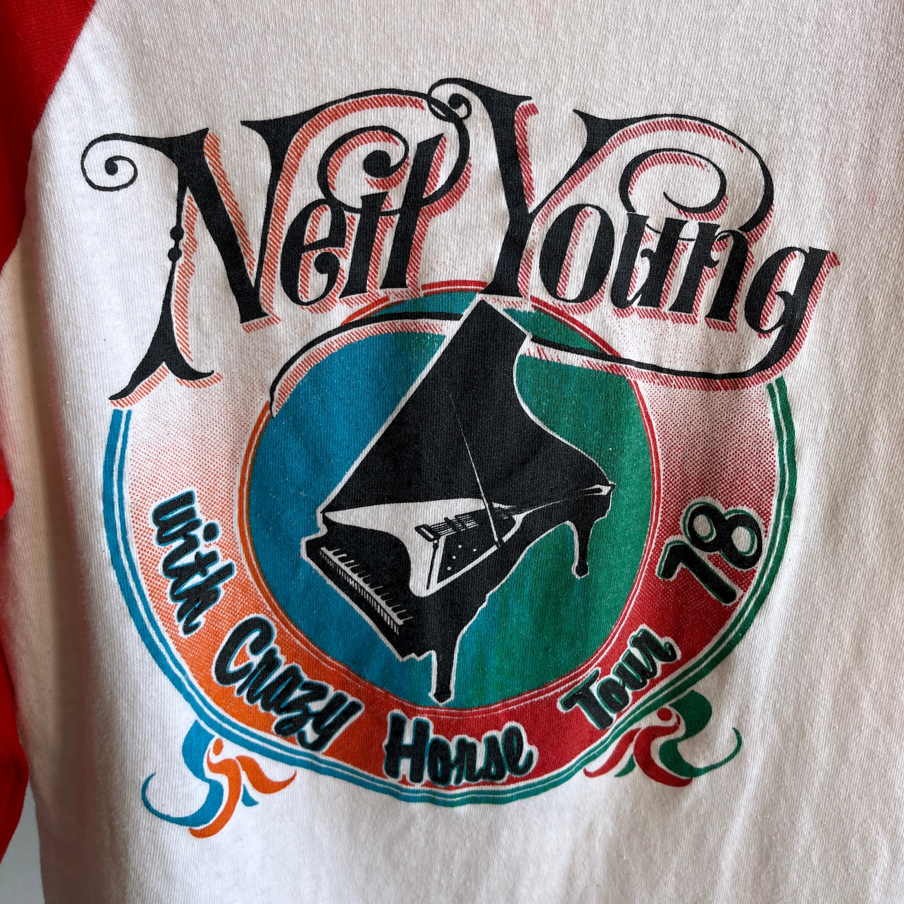 1978 Neil Young Crazy Horse Tour Cotton Baseball T-Shirt - For Collector/Super Fan Only