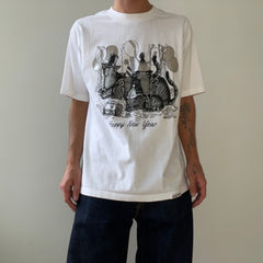 1980s/90s Happy New Year Party Cats T Shirt - Crazy Shirts Brand Alert!