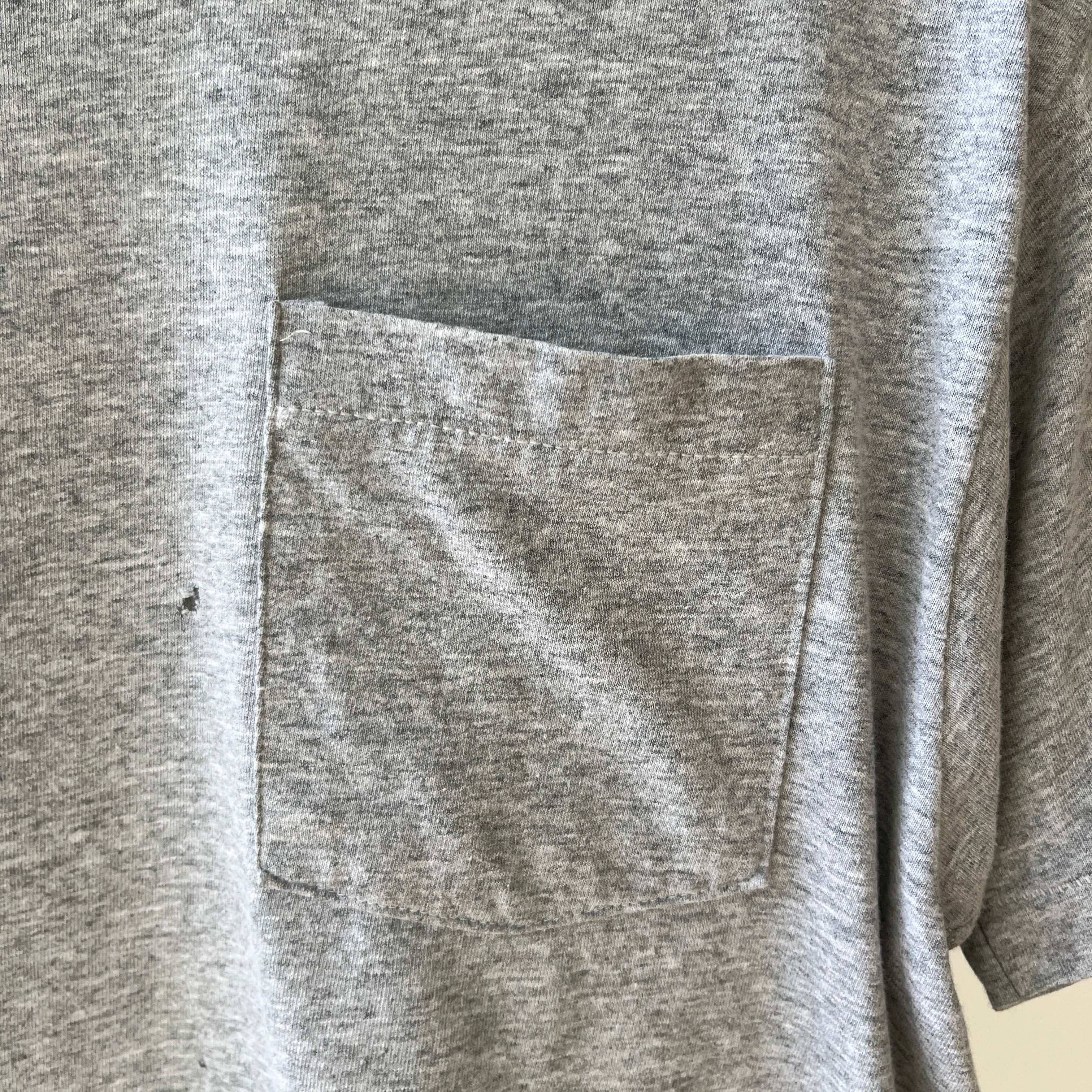 1980s/90s Blank Grey Pocket T Shirt