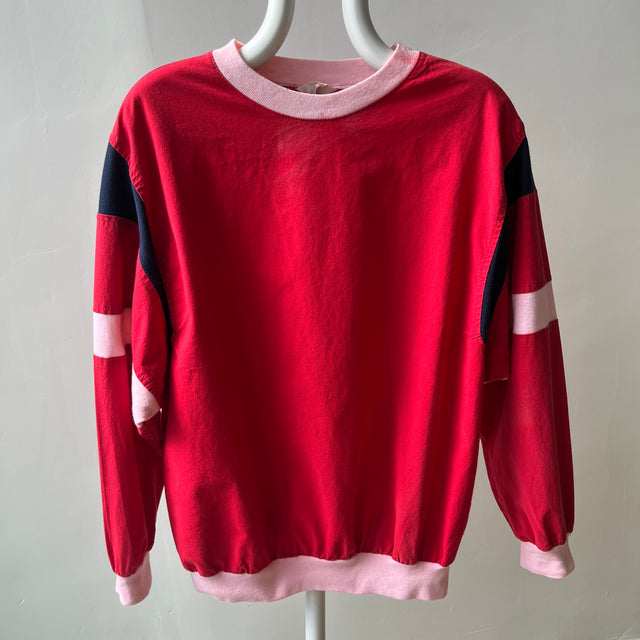 1980s Lightweight Cotton Sweatshirt Cut Top