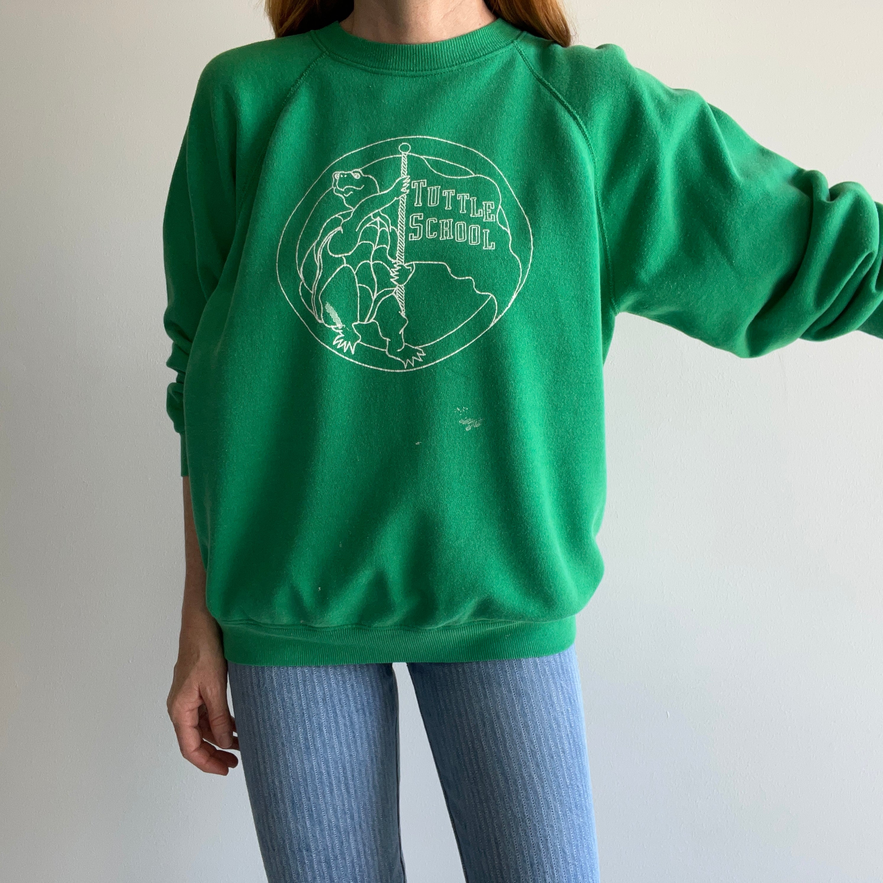 1980s Turtle School Paint Stained Sweatshirt