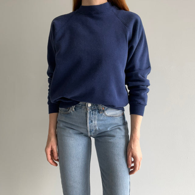 1980s Blank Navy Sweatshirt