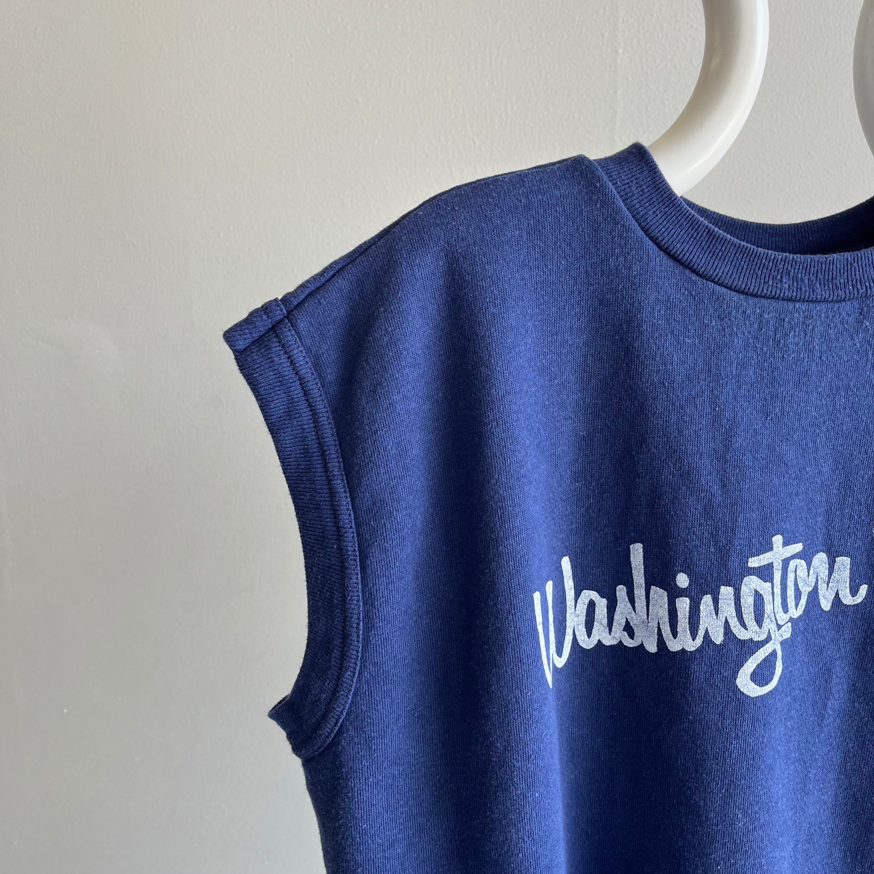 1980s Washington DC Muscle Tank Warm Up Sweatshirt - THIS!