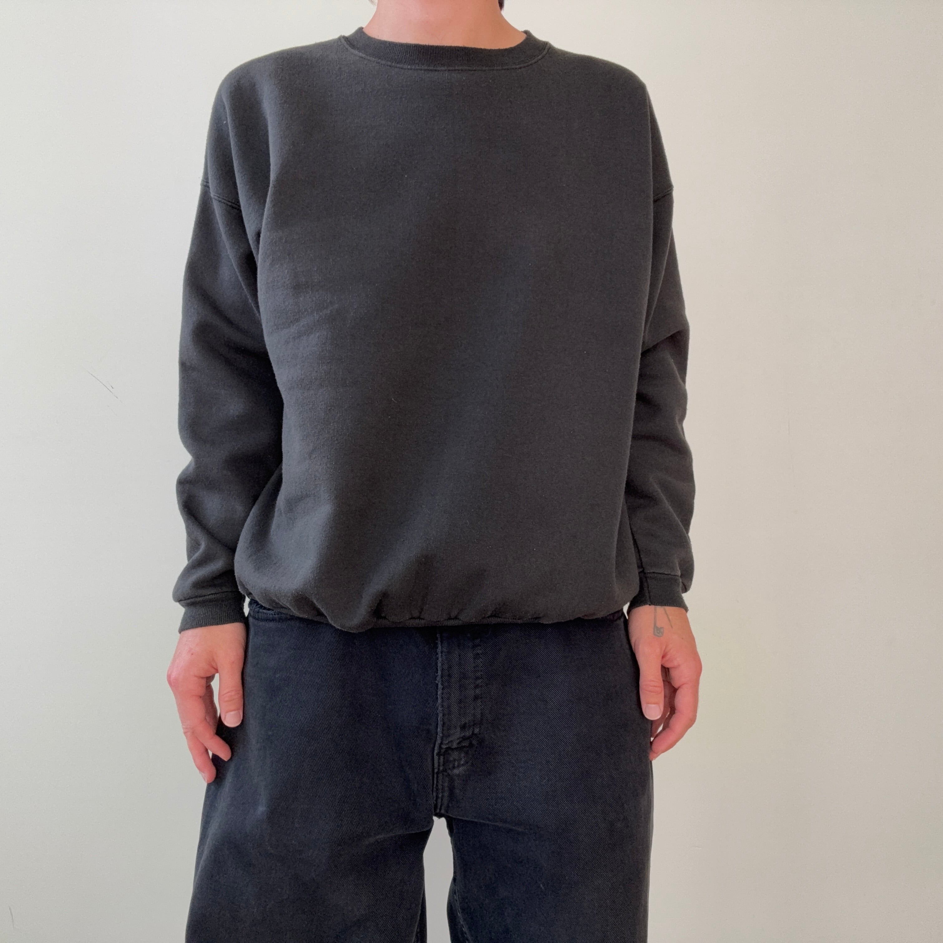 1990s Blank Black Sweatshirt