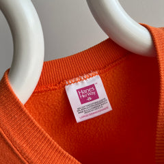 1990 Sun Faded Hanes Her Way Orange Sweatshirt