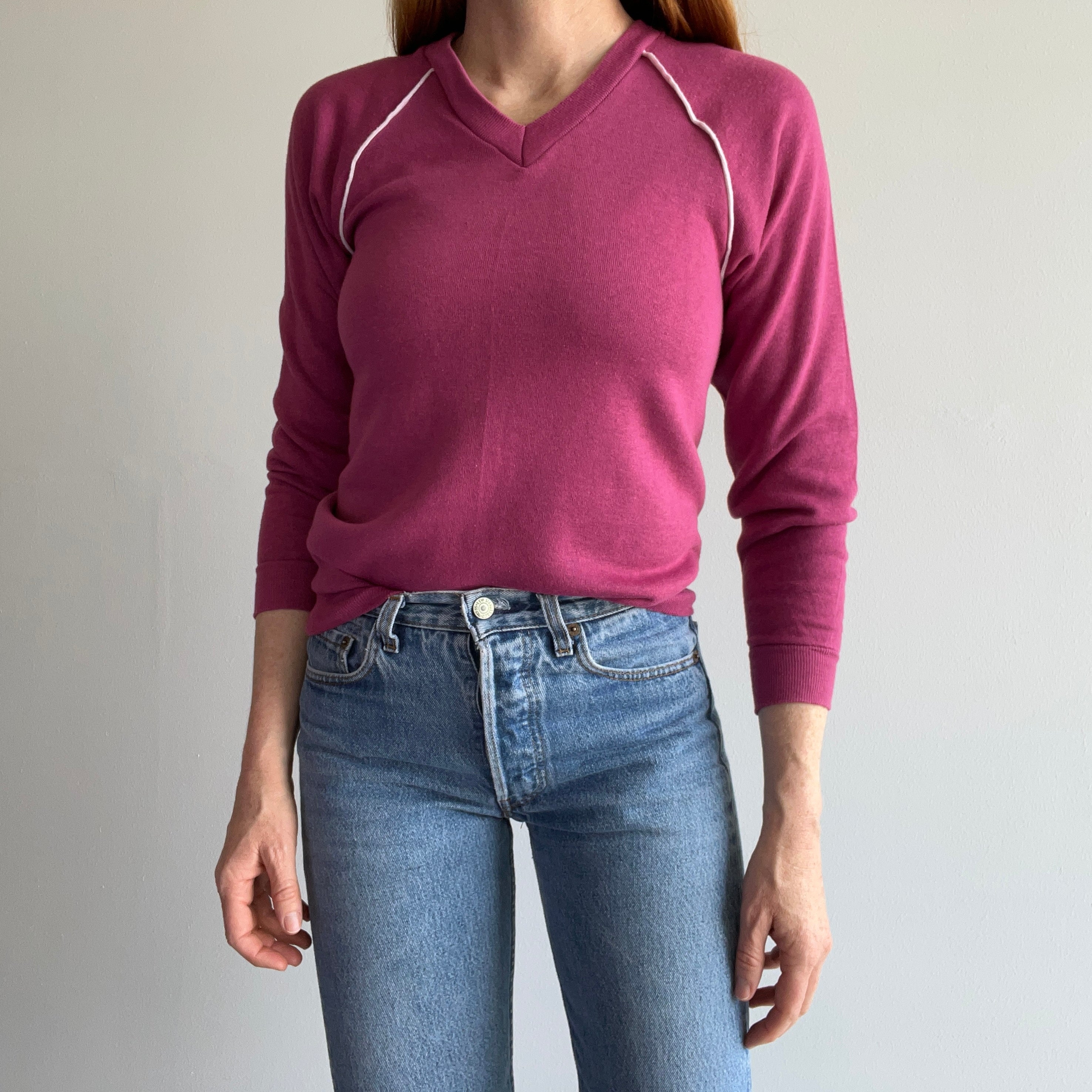 1980s Never Worn (New Old Stock) V-Neck Sweatshirt