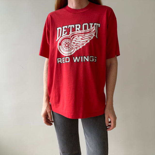 1980s Detroit Red Wings Hockey T Shirt