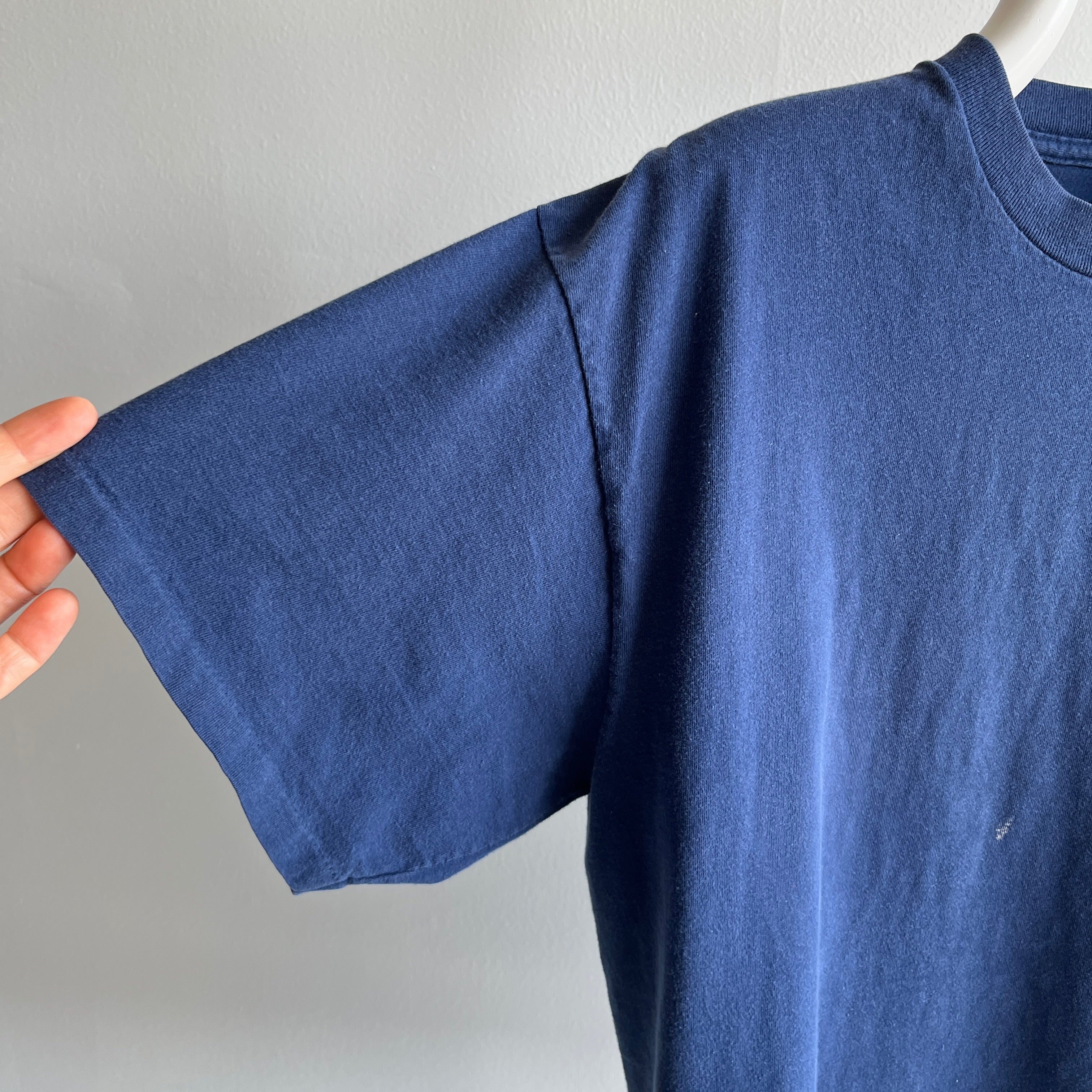 1990s USA Made Nike Faded Navy Cotton T-Shirt