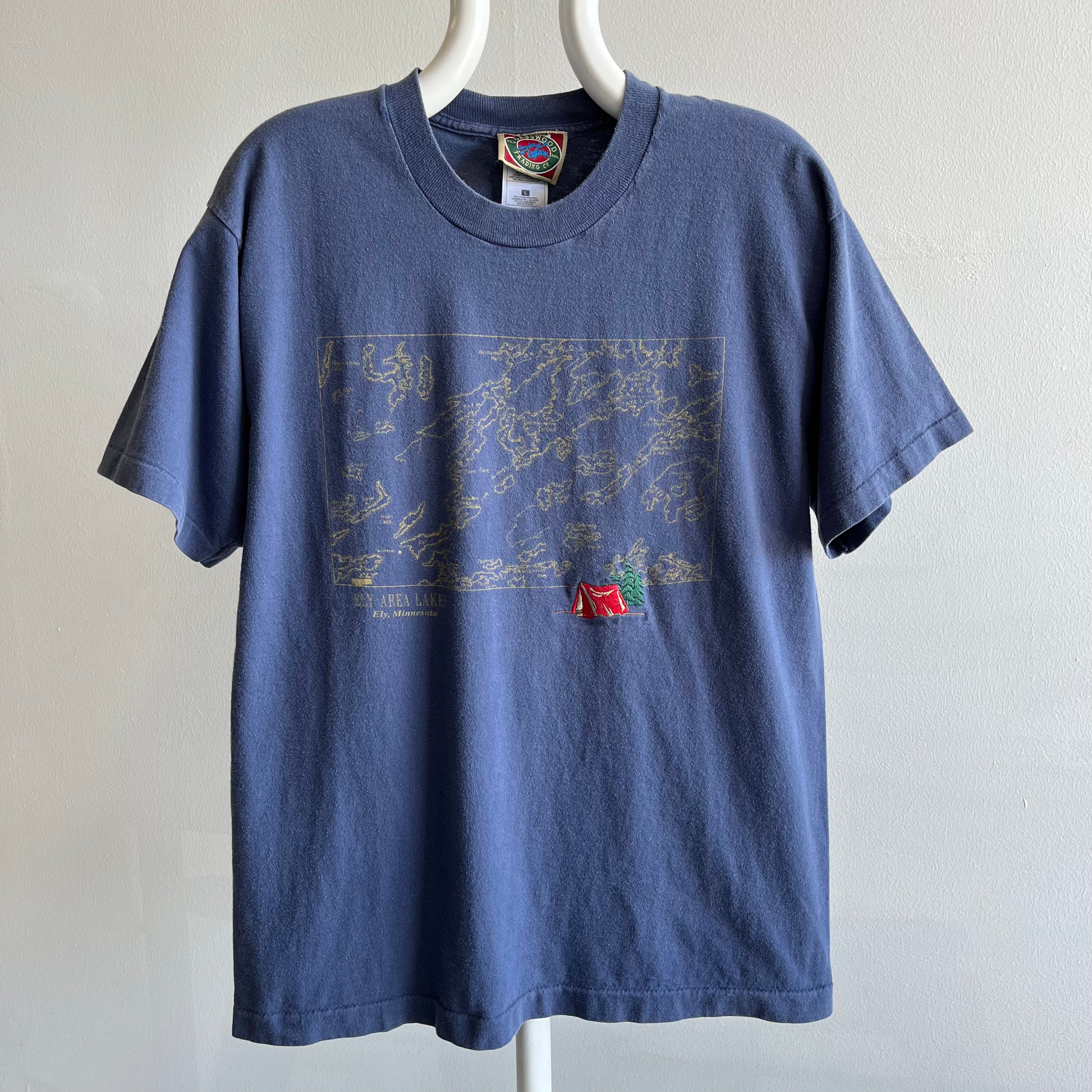 1990s Ely Area Lakes - Minnesota Tourist T-Shirt