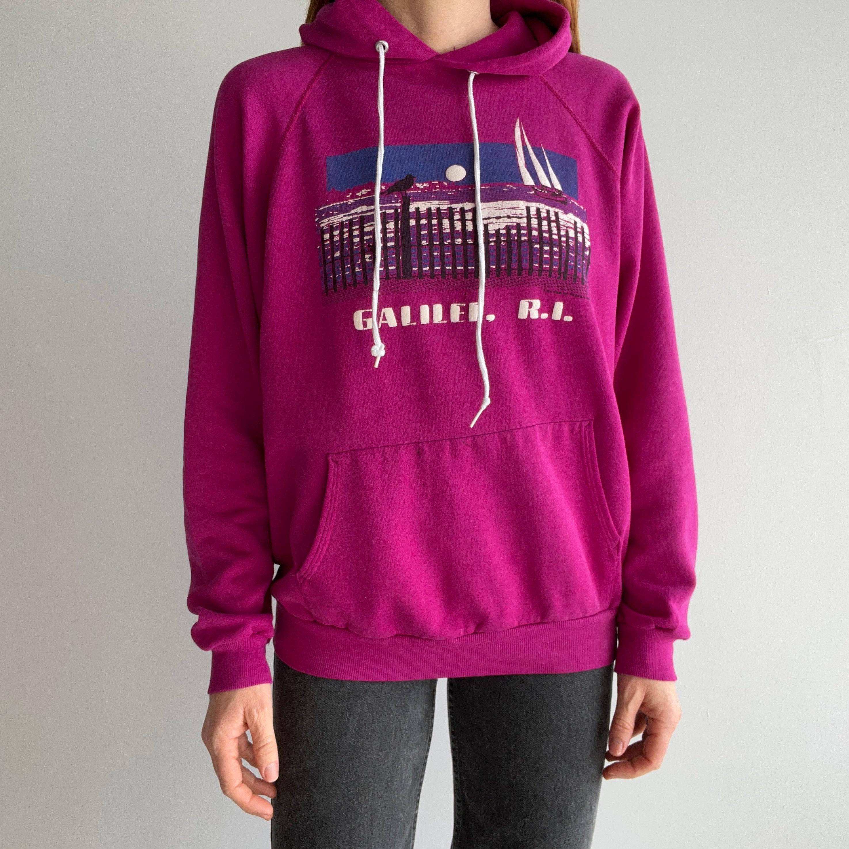 1980s Galilee, Rhode Island Hoodie by Hanes - A Gem