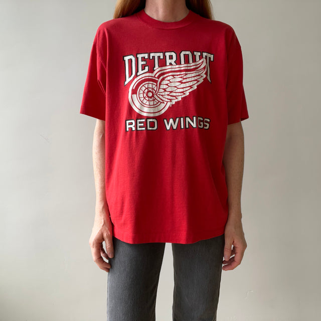 1980s Detroit Red Wings Hockey T Shirt
