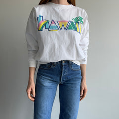 1980s Crazy Shirts Brand Hawaii Lightweight Cotton (No Fleece) Sweatshirt Cut Shirt