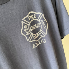 1980s Chicago Fire Department - Front and Back - 50/50 T-Shirt