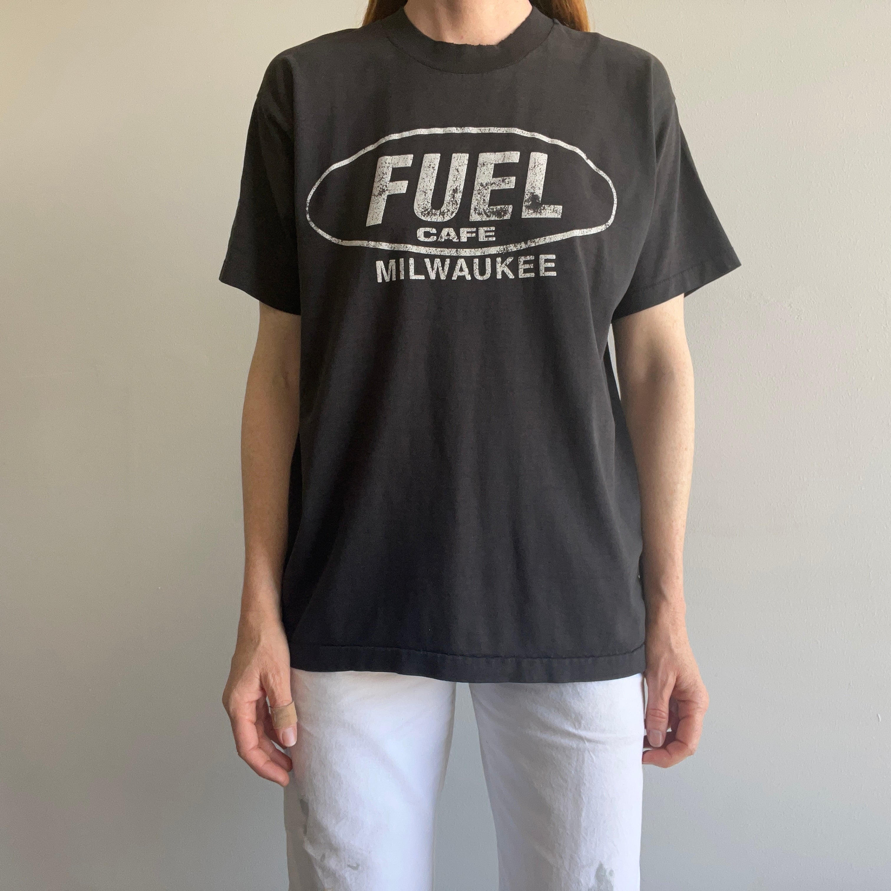 1980/90s Fuel Cafe Milwaukee T-Shirt with Complementary Crusty Arm Pits (There I said it)