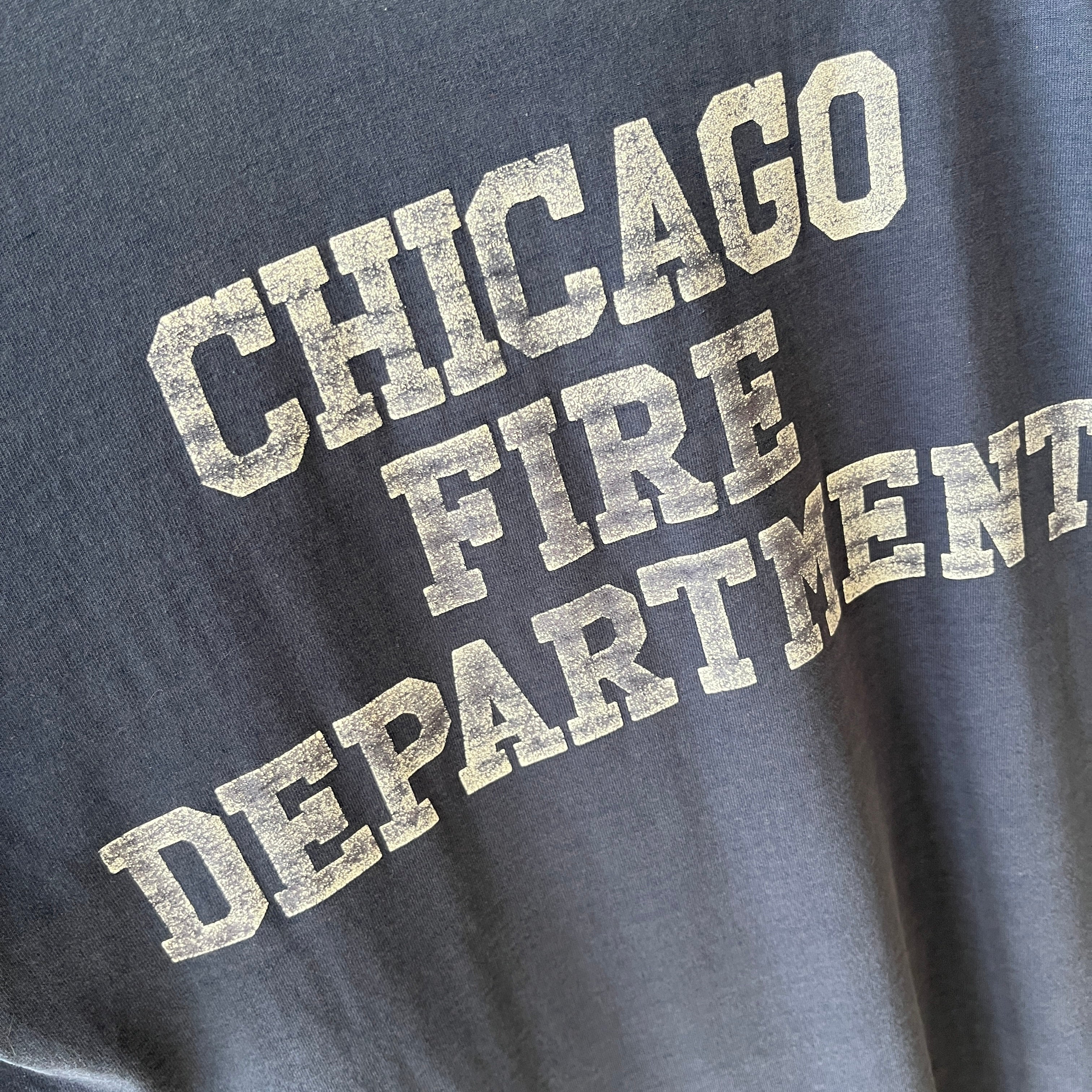 1980s Chicago Fire Department - Front and Back - 50/50 T-Shirt