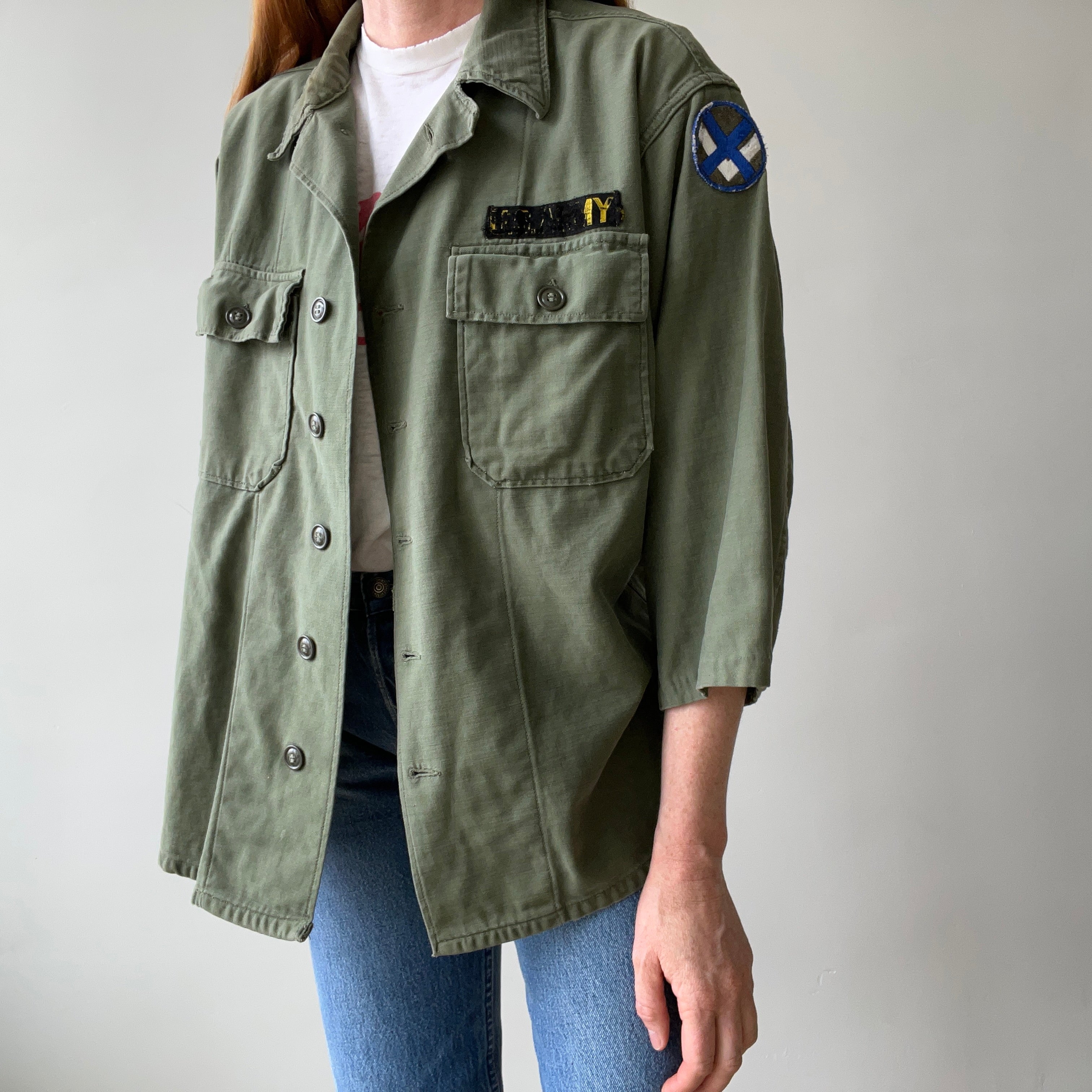 1960/70s 3/4 Sleeve (Cut) OG-107 Sateen Cotton US Army Shirt (Personal Favorite)
