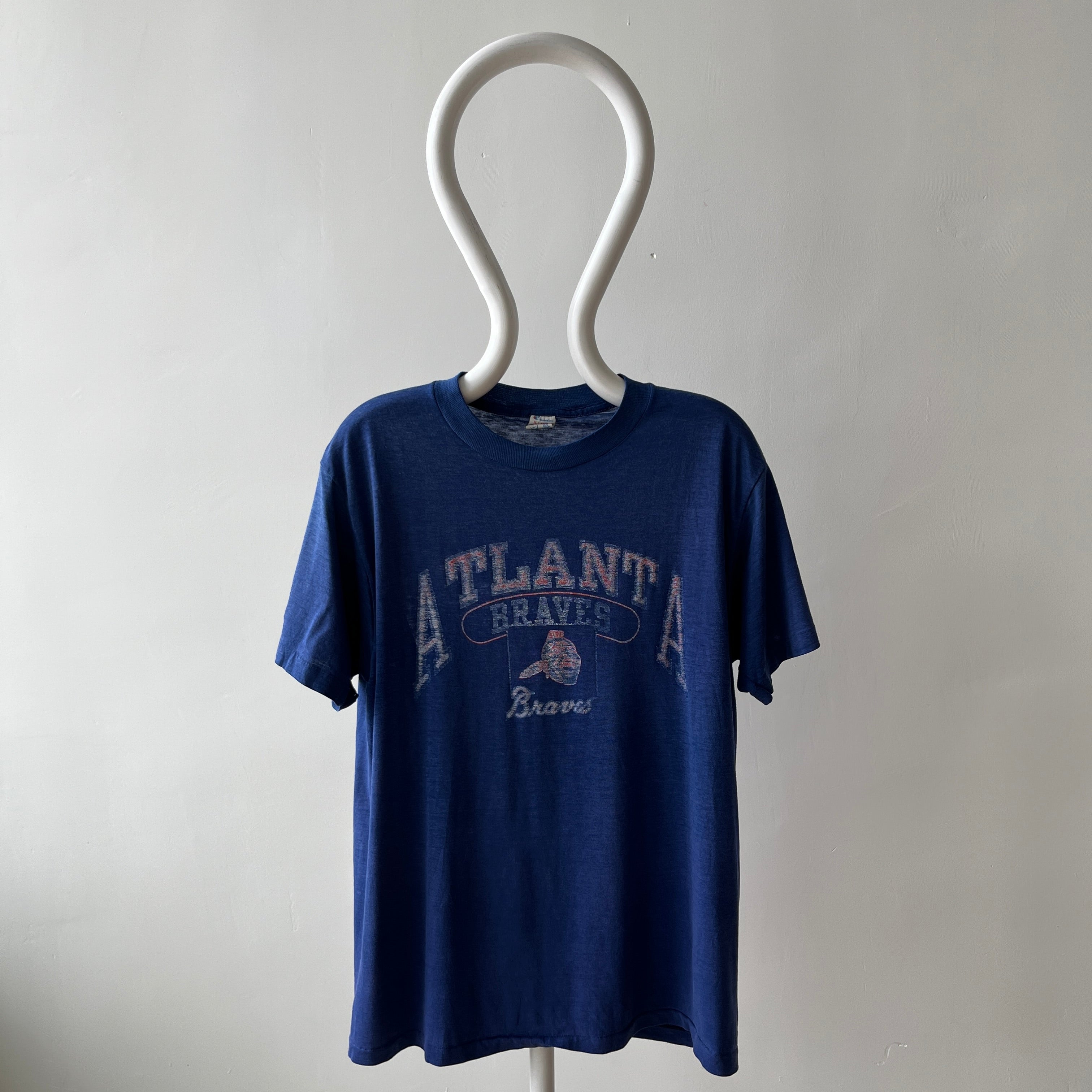 1980s Champion Brand Atlanta Braves Baseball Thinned Out and Worn T-Shirt