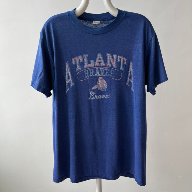 1980s Champion Brand Atlanta Braves Baseball Thinned Out and Worn T-Shirt