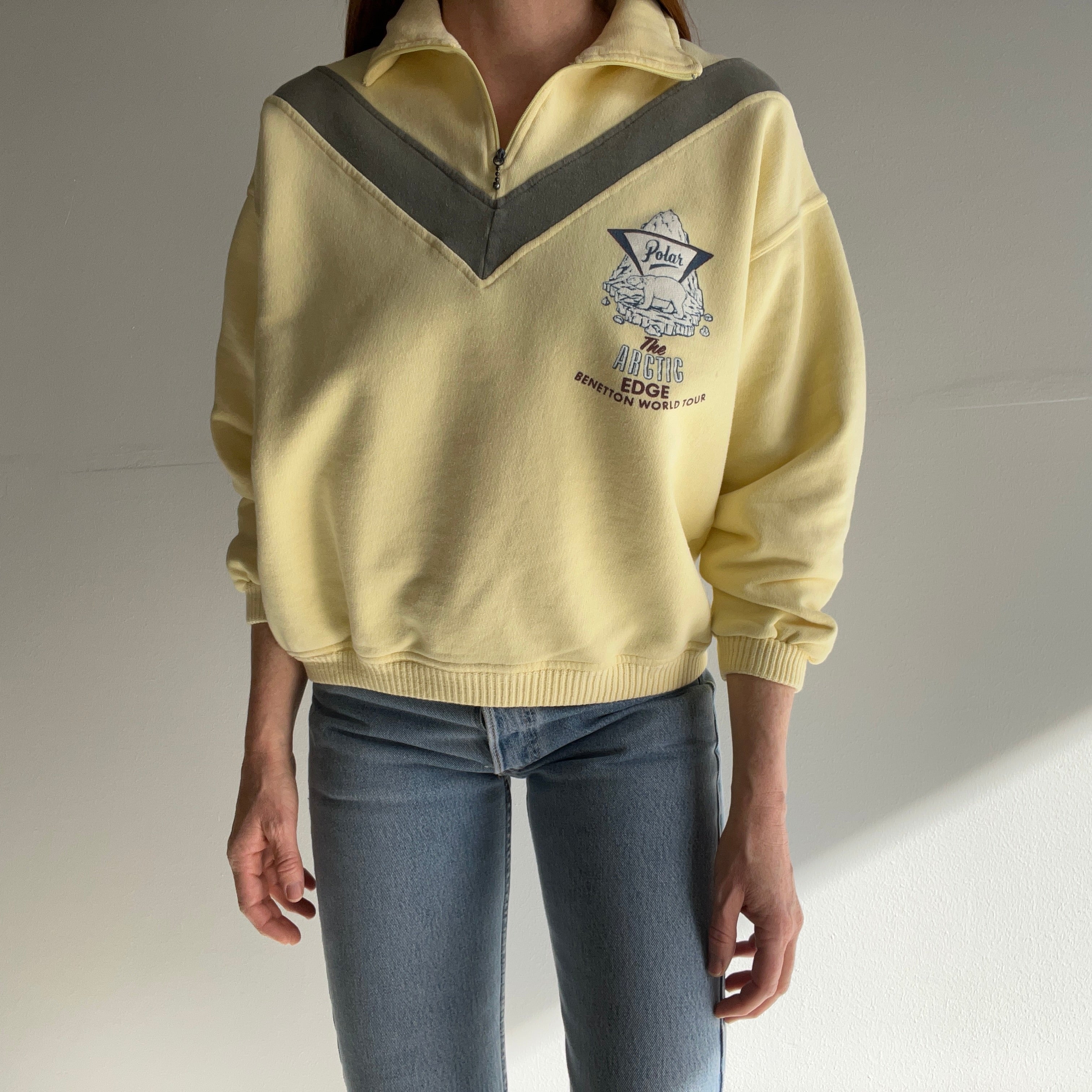 1970s Made in Italy Benetton 1/4 Zip Up OMFG!!