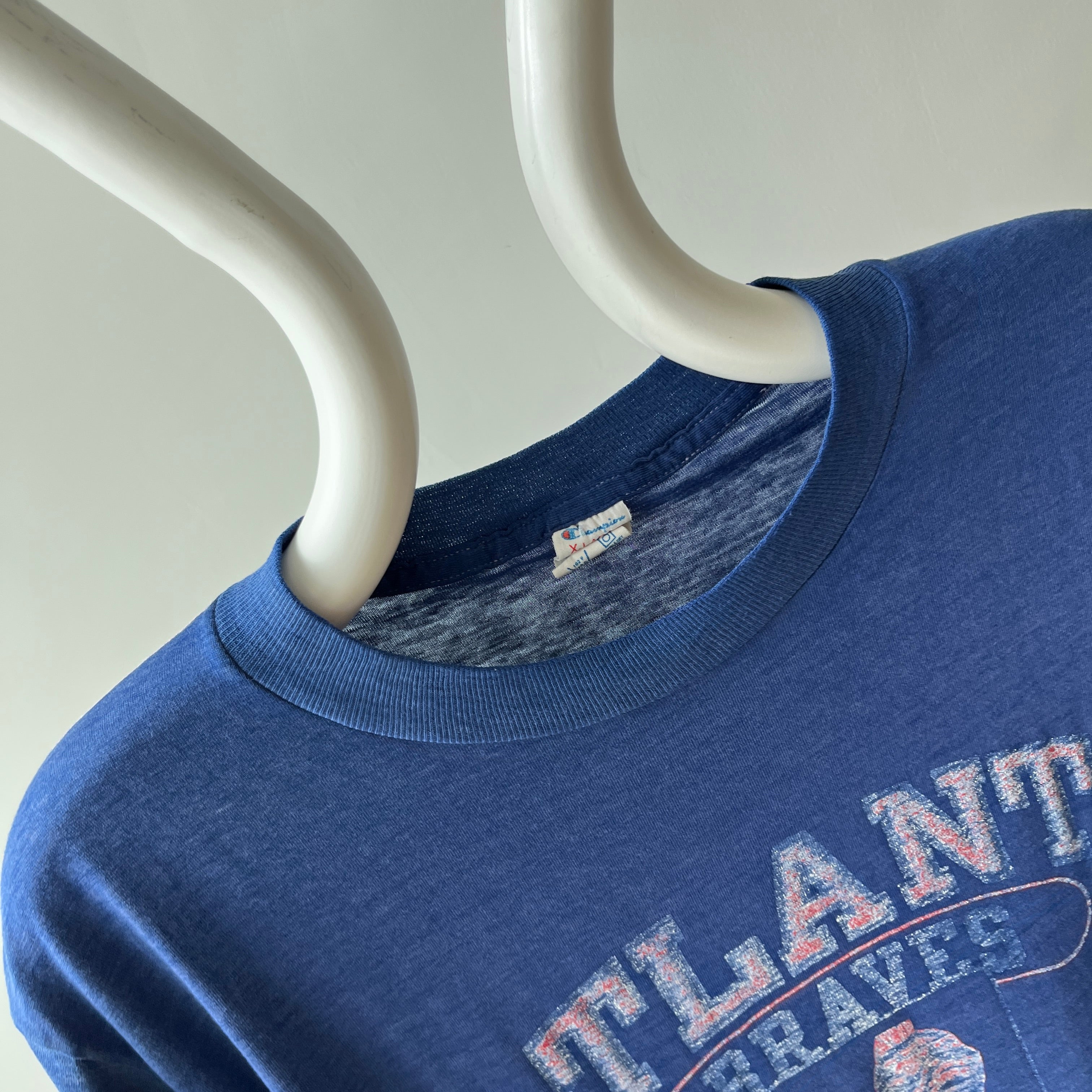 1980s Champion Brand Atlanta Braves Baseball Thinned Out and Worn T-Shirt